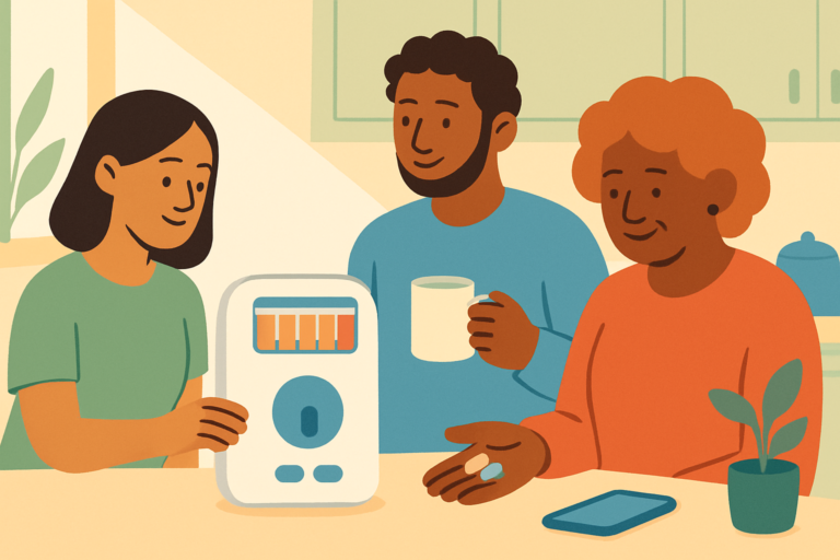 Illustration for best automatic pill dispenser for elderly parents