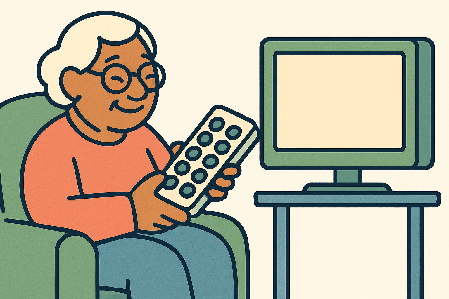 Illustration for flipper remote large button tv remote