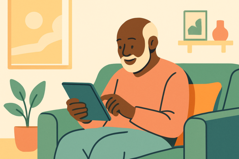 Illustration for how to make iPad easier for seniors