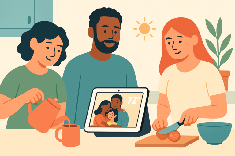 Illustration for how to set up Google Nest Hub for elderly parents